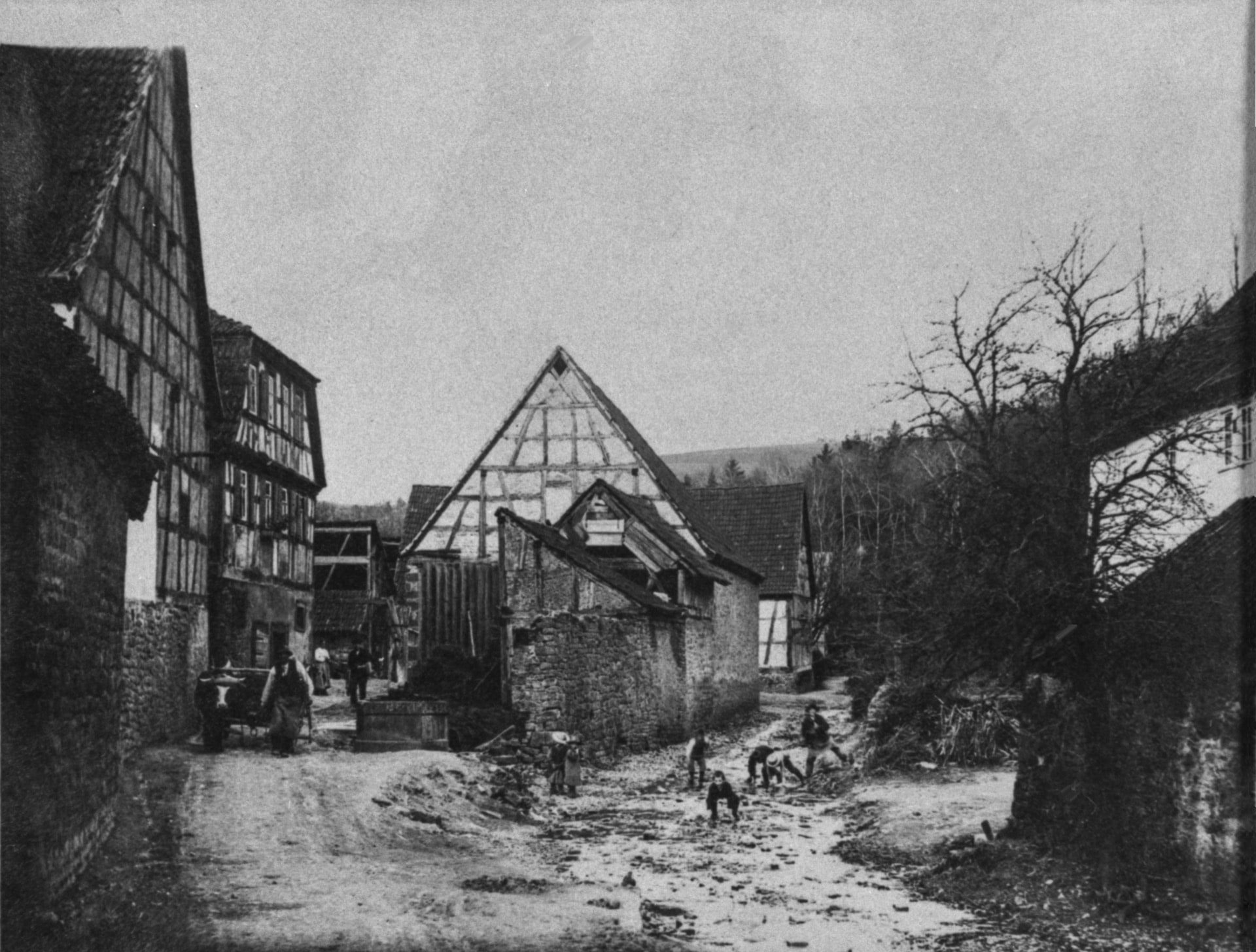 Dorfleben in Mainberg um 1892